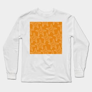 starfish aloha hawaii pattern orange and white Long Sleeve T-Shirt